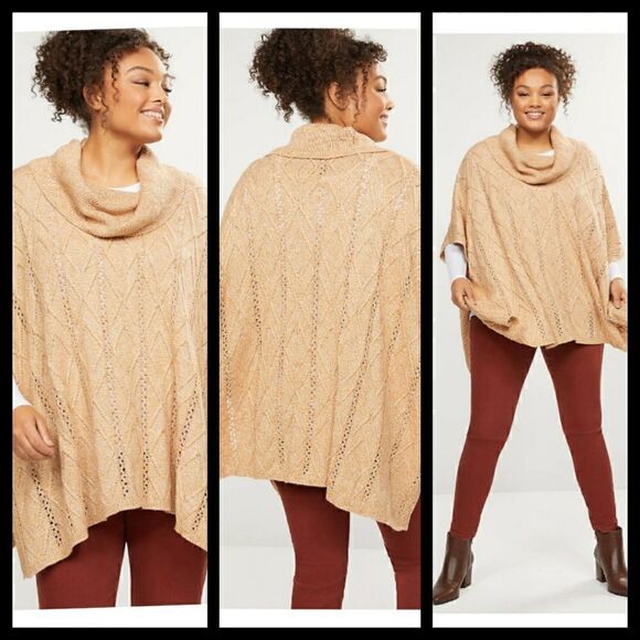 22W-28W Lane Bryant Poncho Oversized Comfy Relaxed - Picture 1 of 10